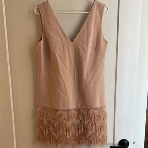 BCBG Elegant Tan Fringe Dress
